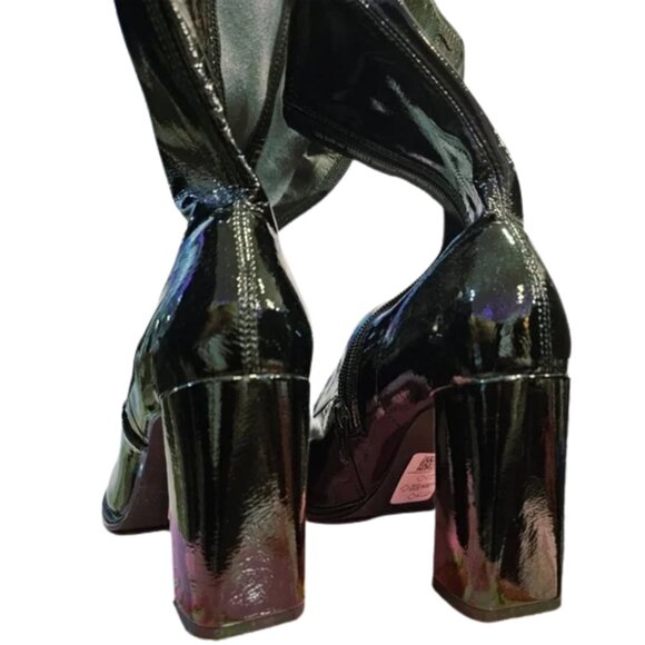 ASOS black patent high heel boots size 7 with zipper - Picture 2 of 5